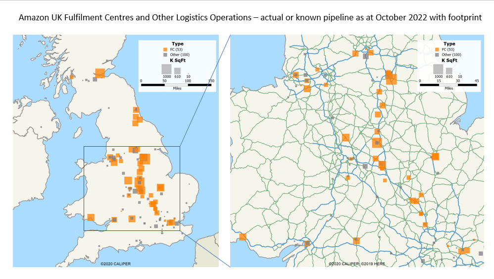 Aricia Update - Amazon UK - SqFt - MWPVL - Fulfilment Centres - Logistics Operations - Map - Logistics Statistics – ecommerce statistics